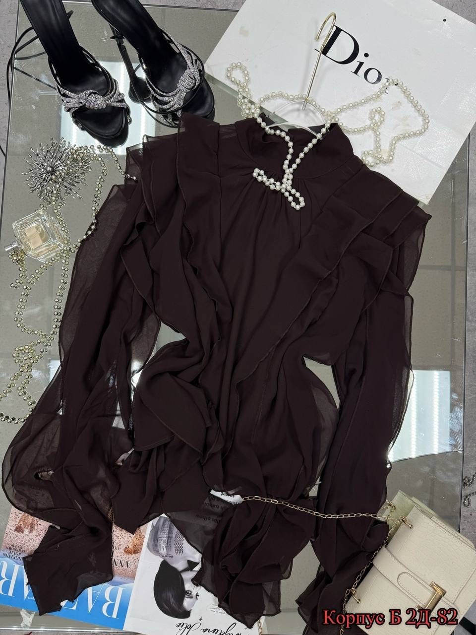 блузка из шифона,женская блуза,блузка шифон,женская блузка,блузка нарядная с воланами