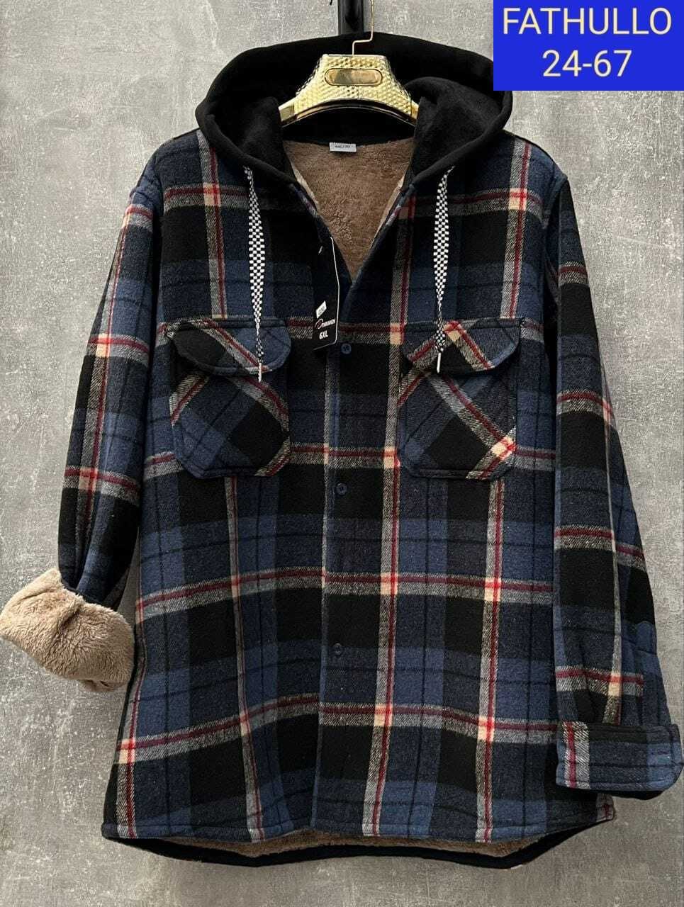 рубашка теплая на меху,клетчатая куртка,рубашка с капюшоном,рубашка на меху,рубашка теплая в клетку с капюшоном
