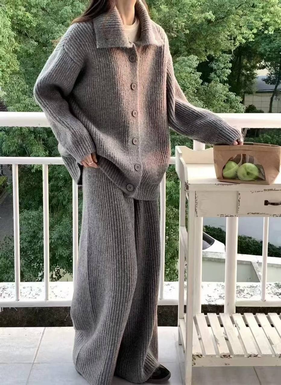 вязаные костюмы,костюм теплый вязаный оверсайз лапша с брюками allamoda,трикотажные костюмы,костюм вязаный с брюками широкими палаццо шерстяной сити текс,вязаный костюм женский с брюками