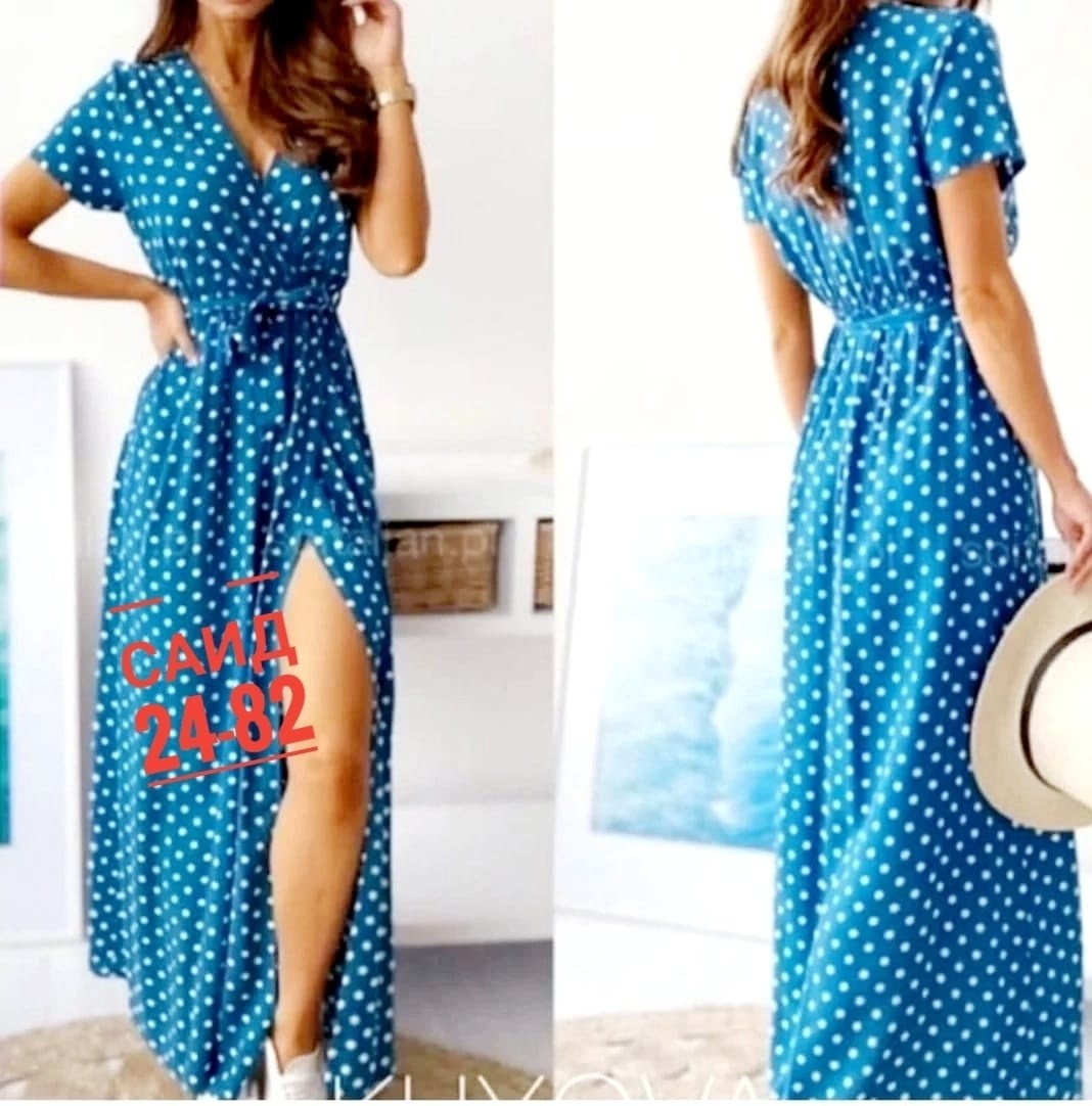 женское платье в горошек,женское платье,красное платье в горошек,платье,удлиненное платье