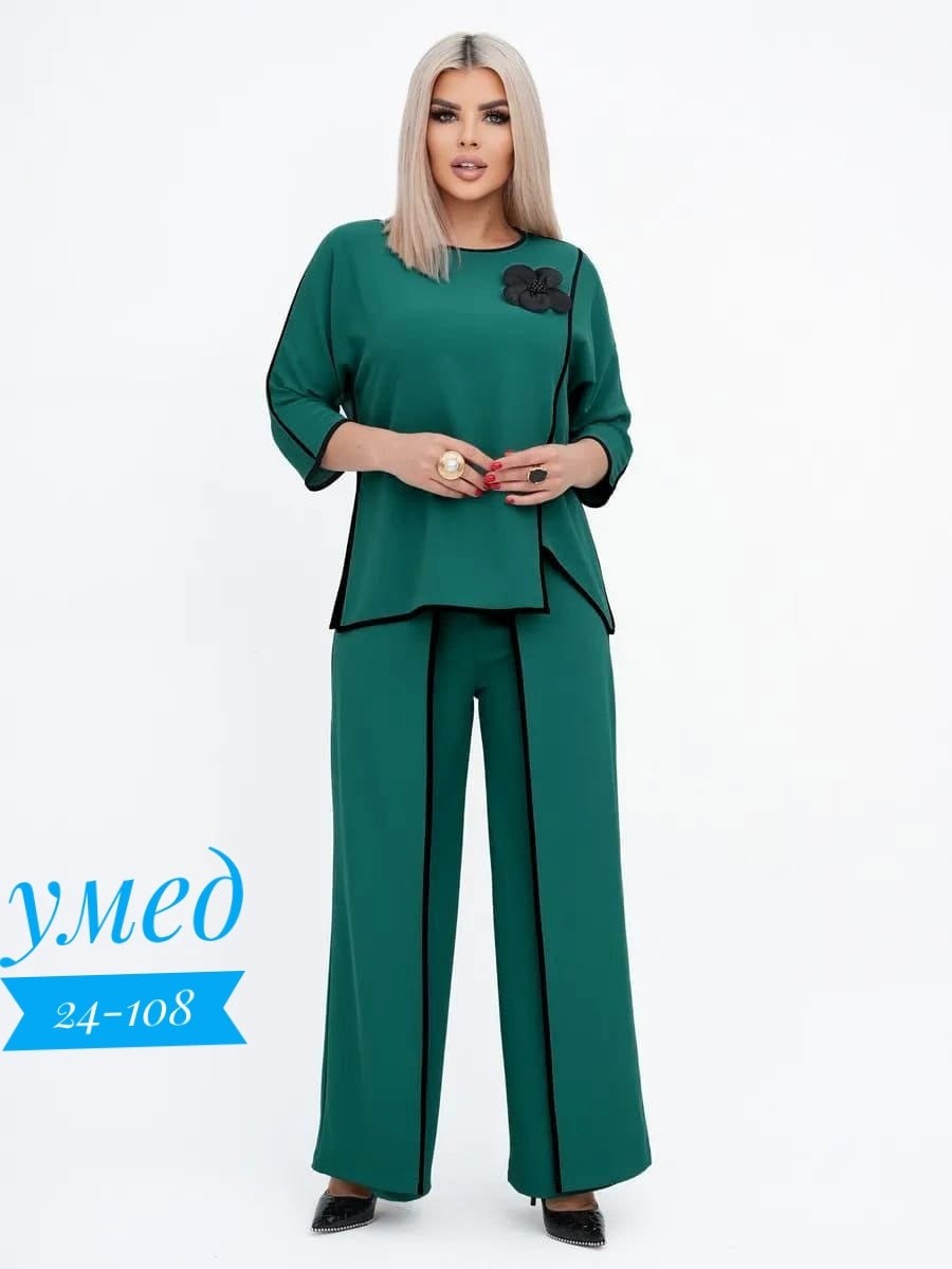 костюм брючный нарядный праздничный вечерний pimari,женский костюм голубой,брючный костюм,брючный женский костюм,брючный костюм с туникой женский