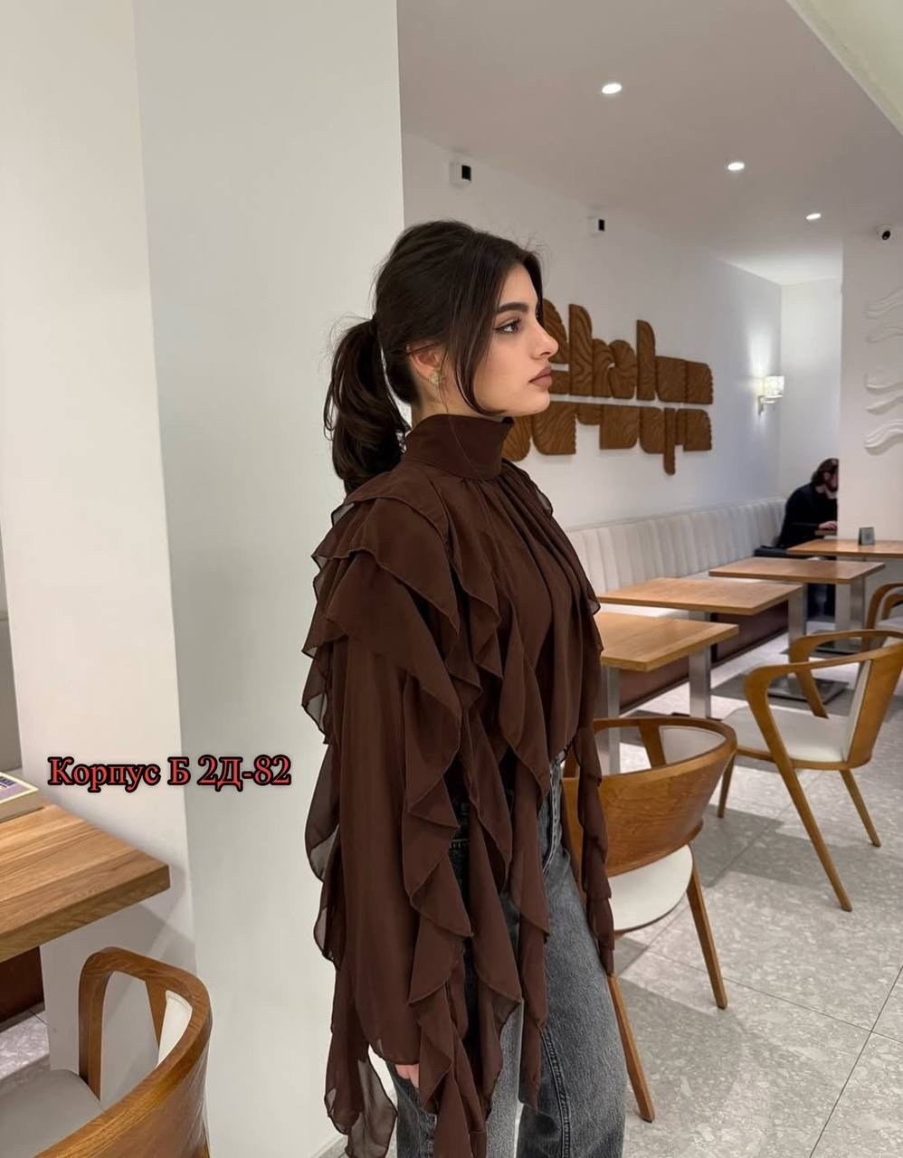 блузка с оборками,шифоновая блузка,блузка шифоновая на завязках с воланами,женская блуза,женская блузка