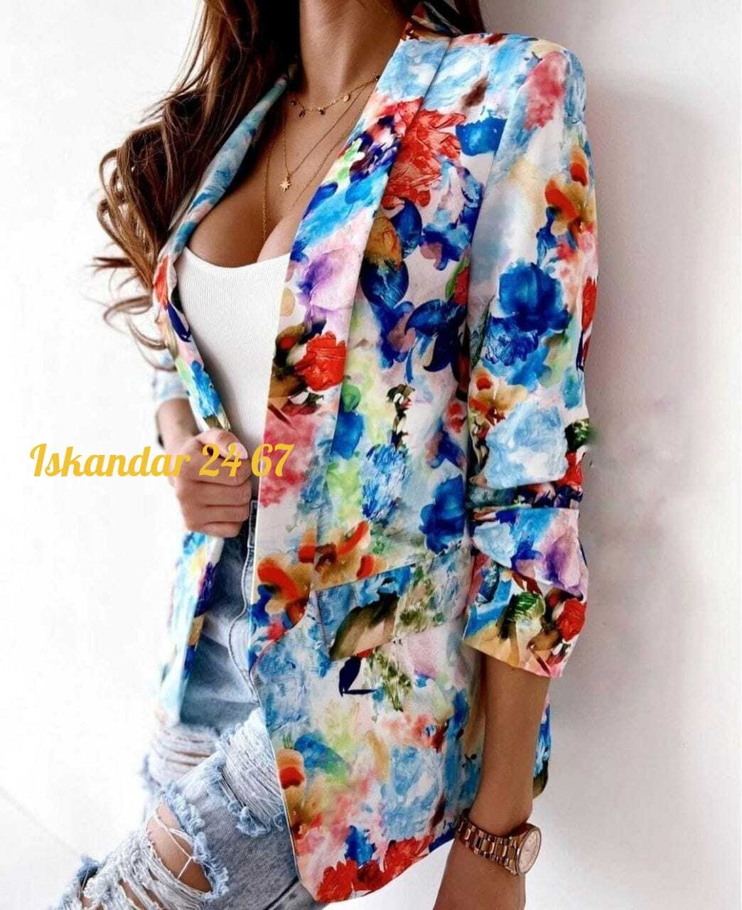 жакет с цветочным принтом,пиджак с цветочным принтом,пиджак женский ,тканевый пиджак,модные костюмы