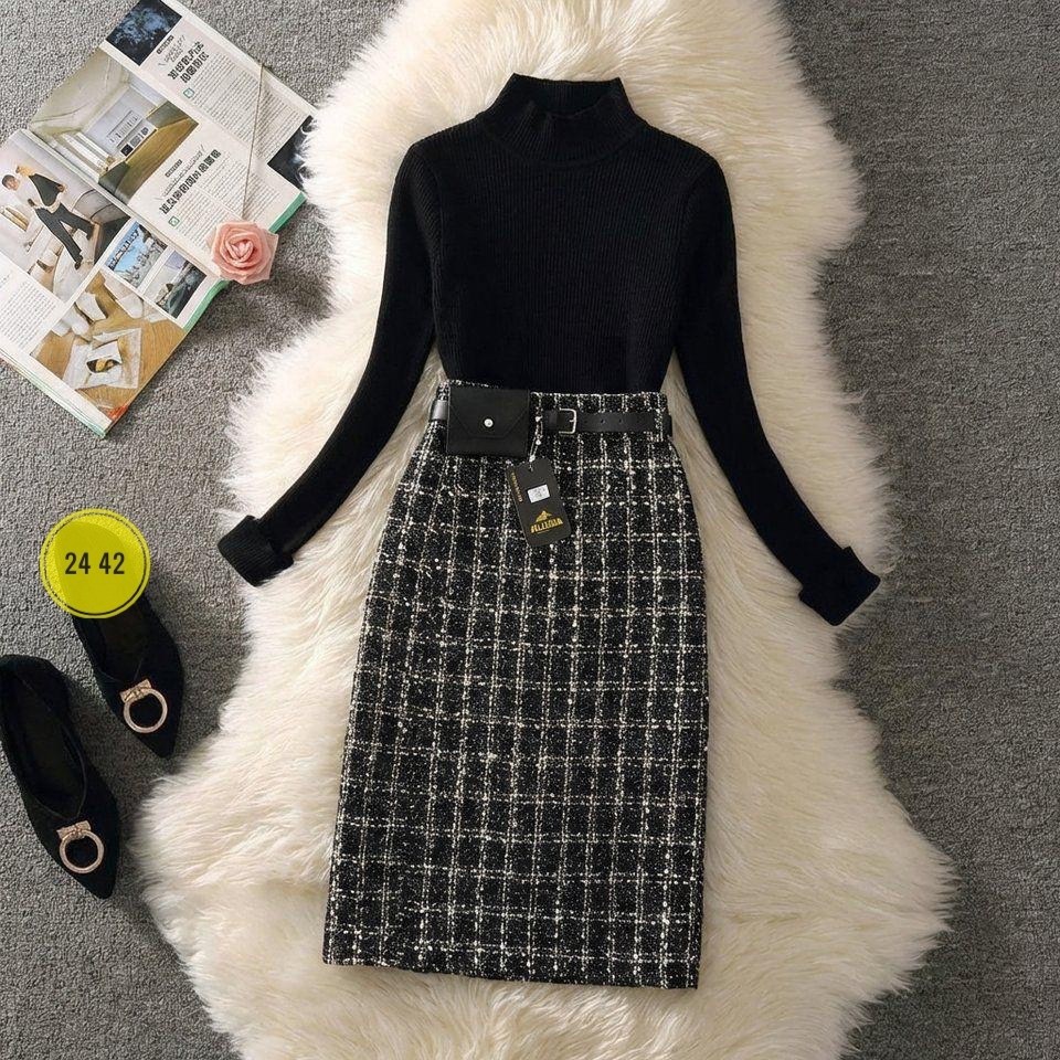 твидовый сарафан женский,твидовый сарафан,шерстяное платье,сарафан в клетку,платье комплект