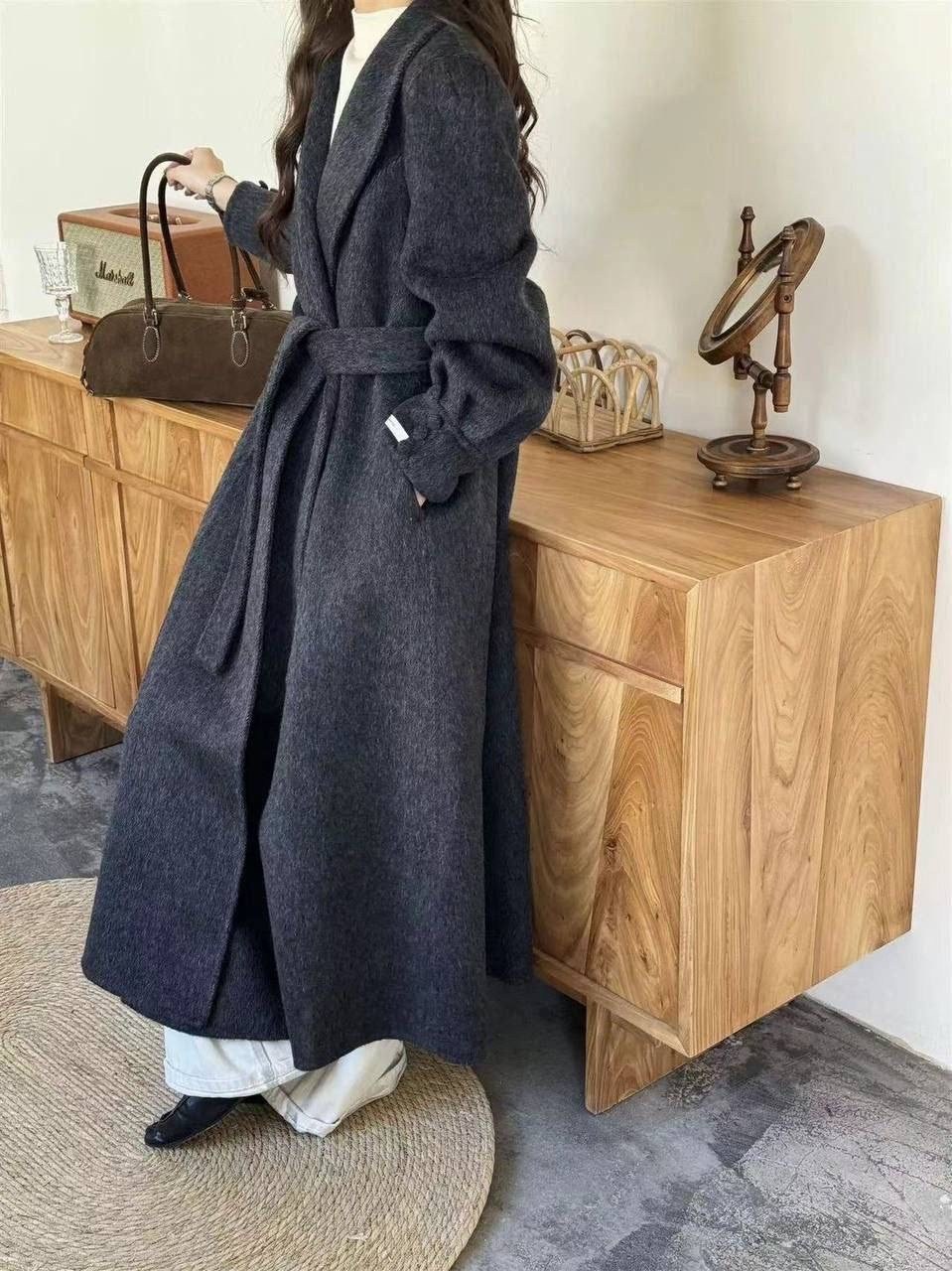 корейское элитное женское длинное шерстяное пальто,шерстяное пальто,корейское зимнее пальто женское длинное шерстяное пальто,элегантное кашемировое пальто,пальто женское