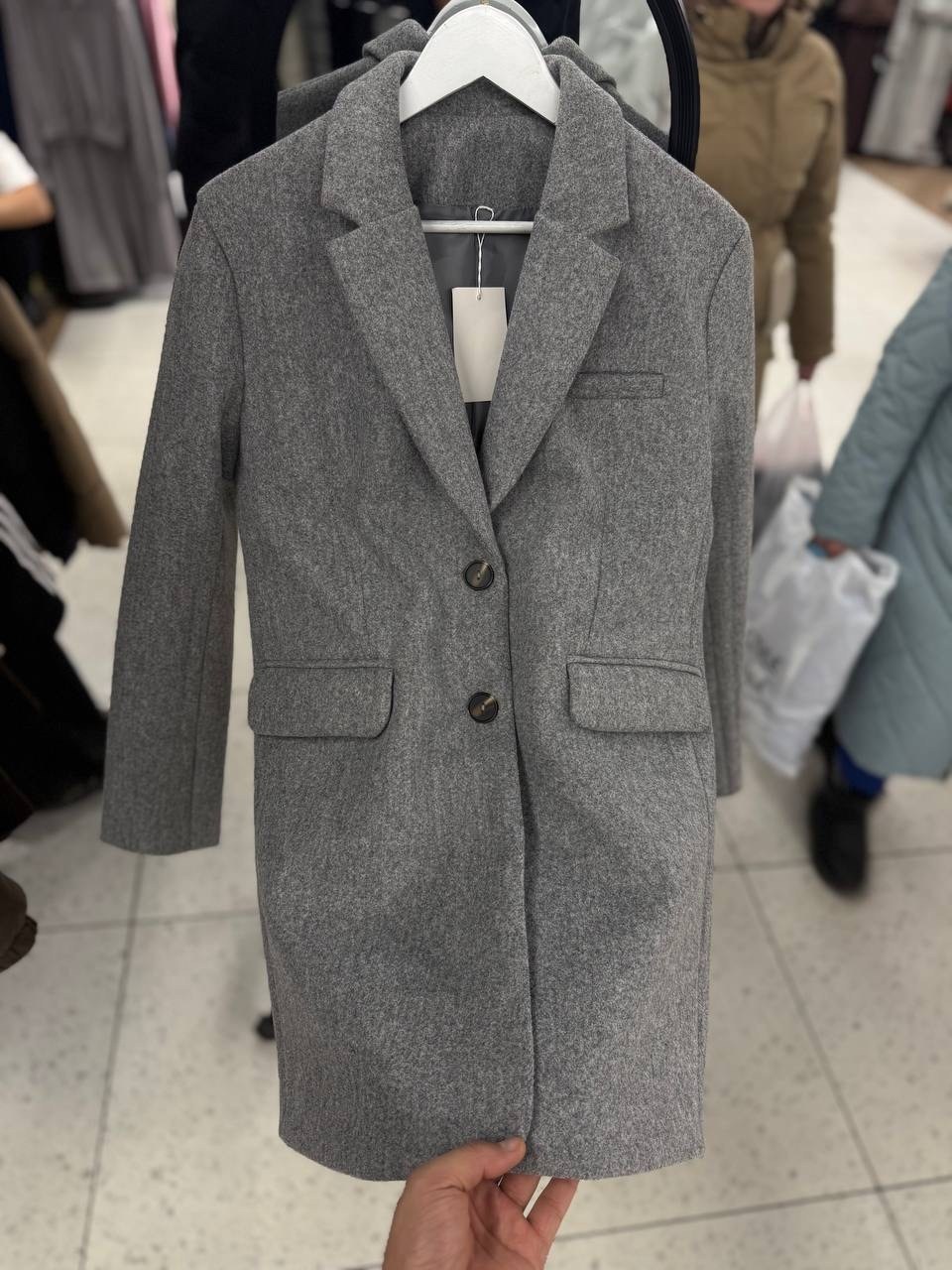 полупальто пальто,zara wool masculine coat grey xs-xl,серое полупальто,шерстяное пальто,пальто серое