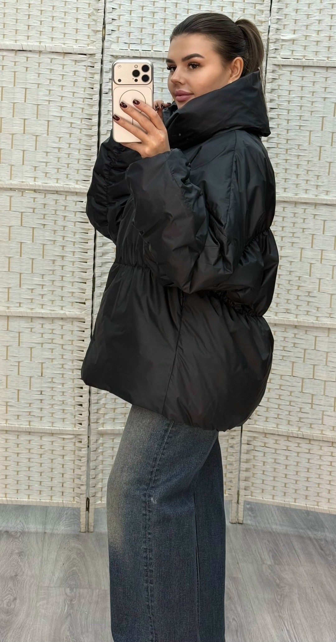 куртка стеганая оверсайз с капюшоном okxana utova brand,женская куртка оверсайз 27883 (коричневый),куртка оверсайз,куртка оверсайз демисезонная,демисезонная куртка