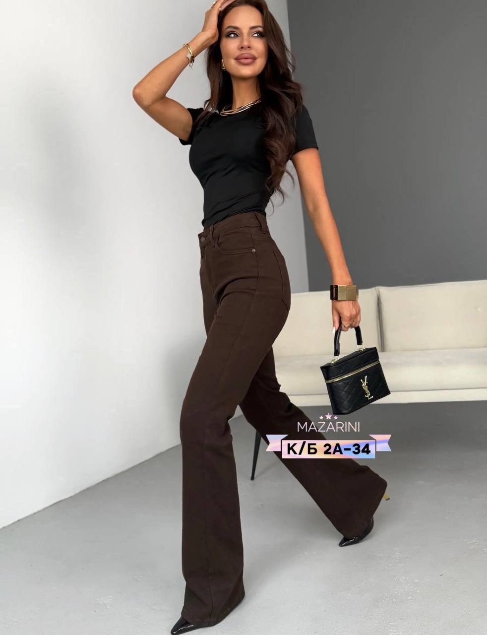 женские брюки - клеш,женские брюки,женские брюки - клеш темно-коричневые,брюки клеш,брюки женские от производителей оптом