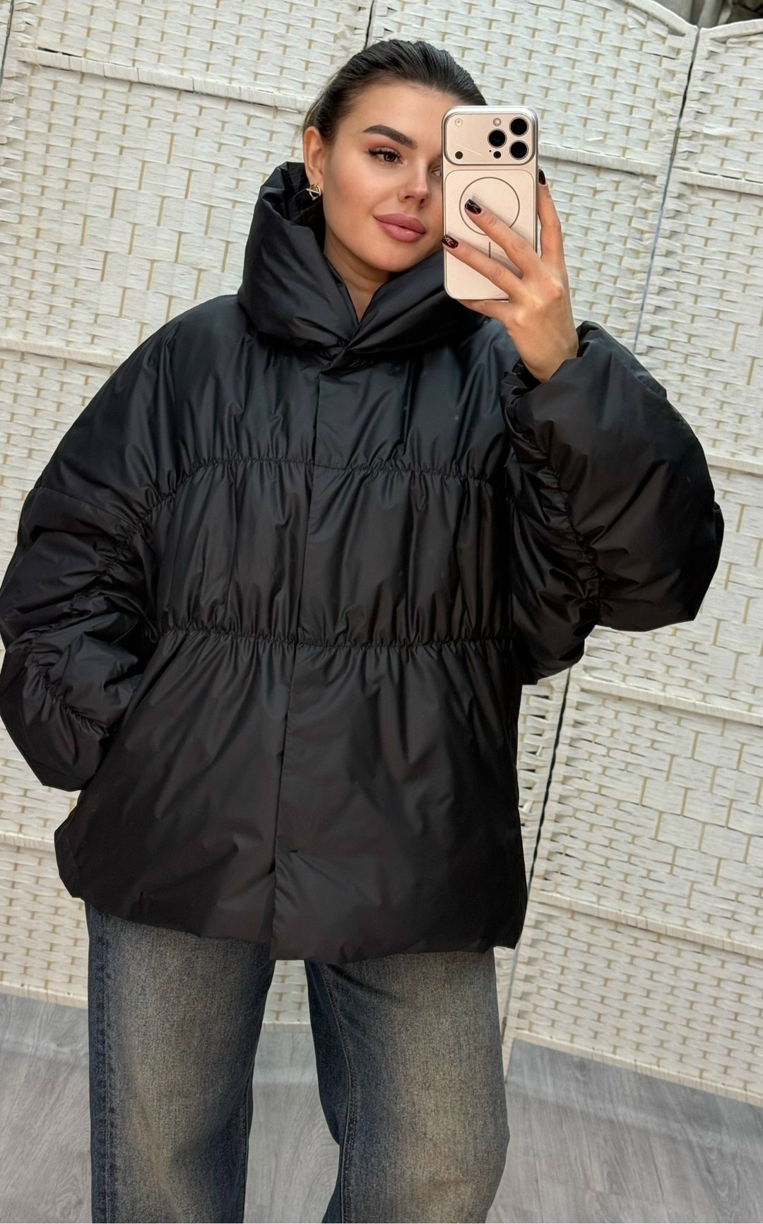 куртка стеганая оверсайз с капюшоном okxana utova brand,женская куртка оверсайз 27883 (коричневый),куртка оверсайз,куртка оверсайз демисезонная,демисезонная куртка