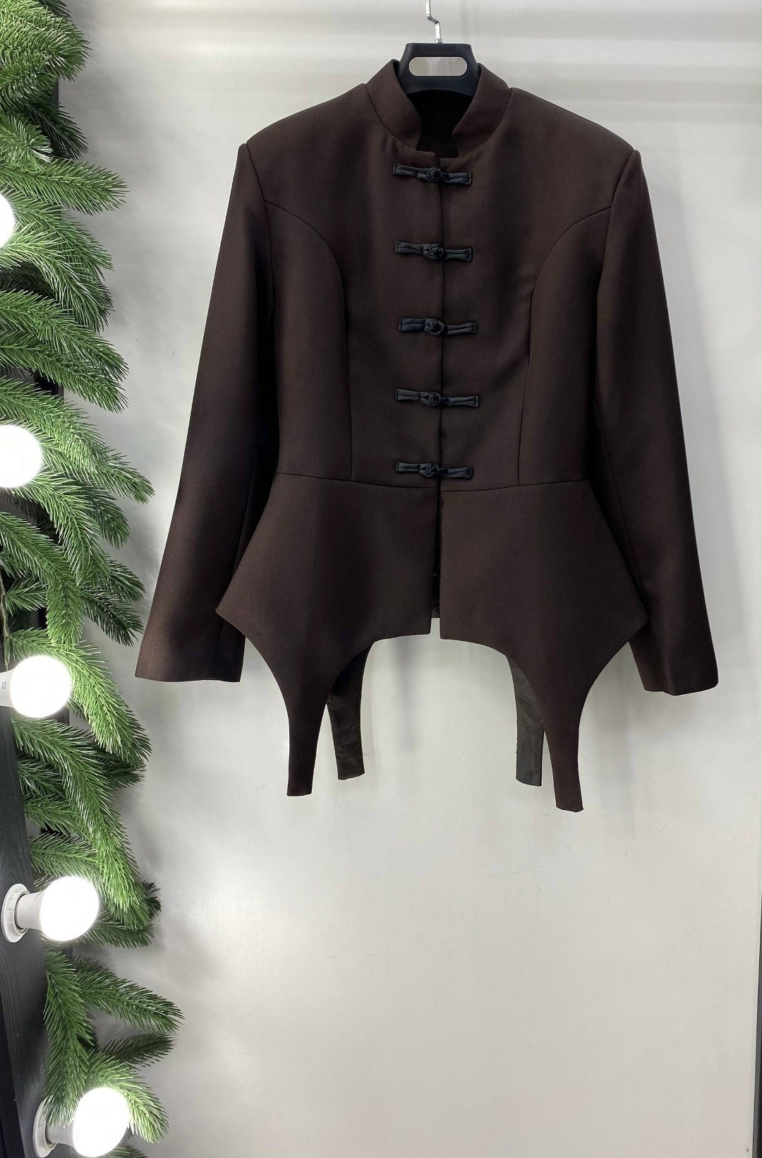 осенний черный пиджак в китайском стиле с воротником-стойкой,женский пиджак со стойкой воротником,пиджак,жакет