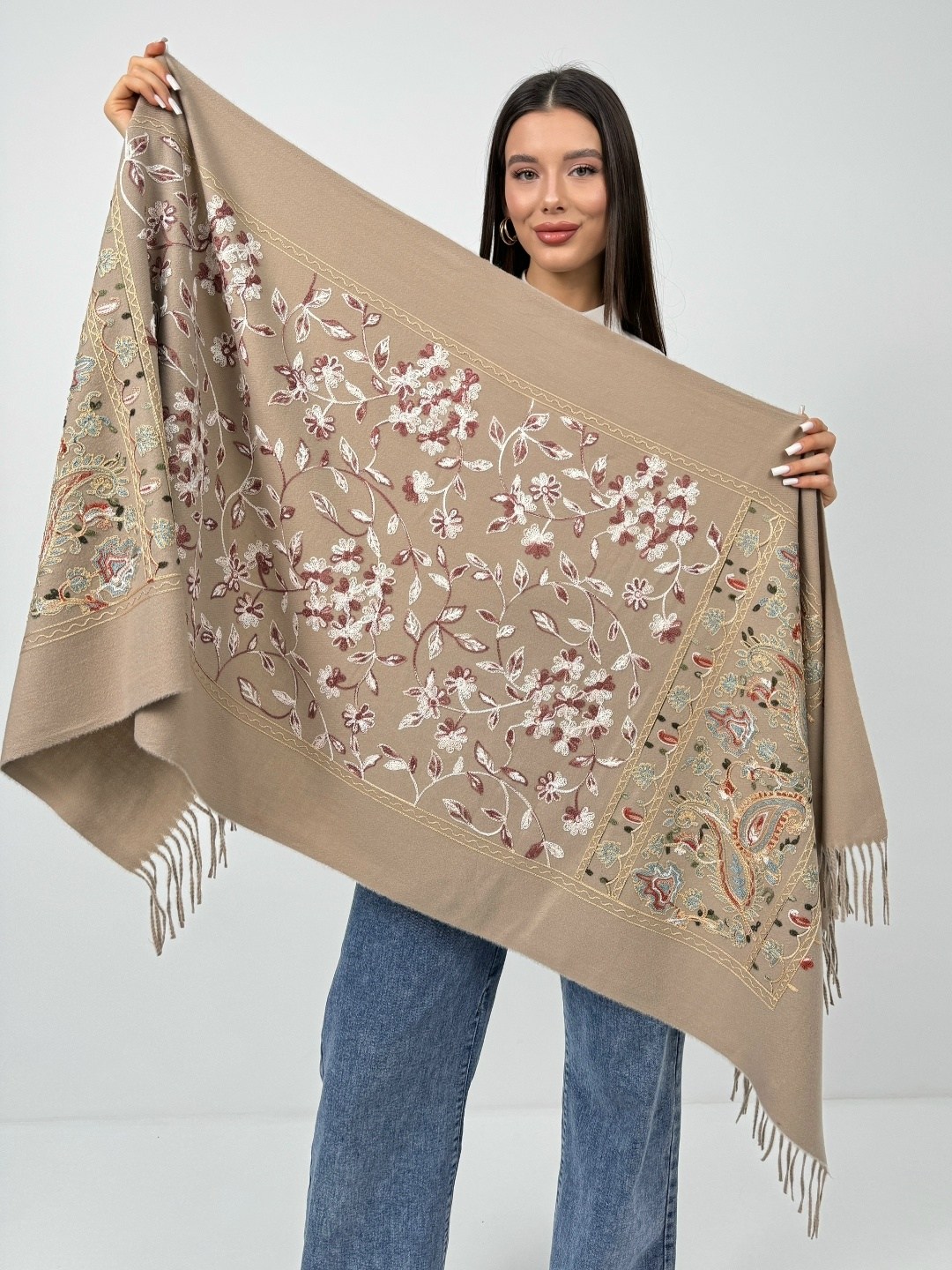 шарф палантин кашемир вышитые цветочные детали,палантин кашемир теплый шарф осенний tantino,malina.ak палантин шарф кашемировый с узором двусторонний,палантин кашемир,палантин женские