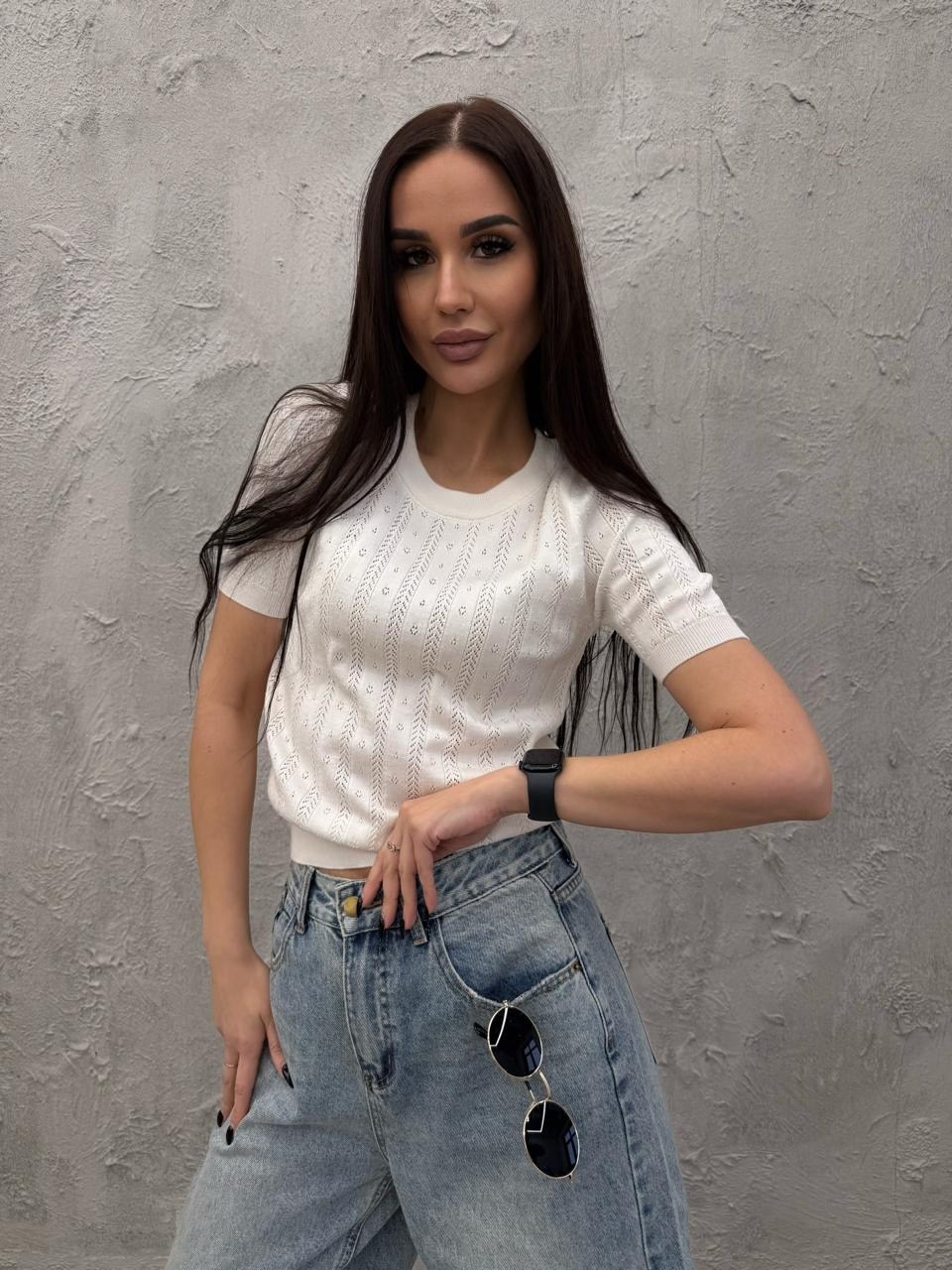 блузка вязаная,вязаная кофта,кофта женская,джемпер romgil тз921х голубой,голубой джемпер