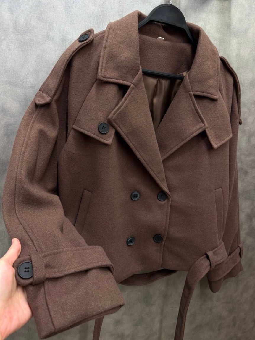 элегантные пальто,шерстяное пальто chloé,женское шерстяное пальто с отложным воротником,пальто шоколадного цвета