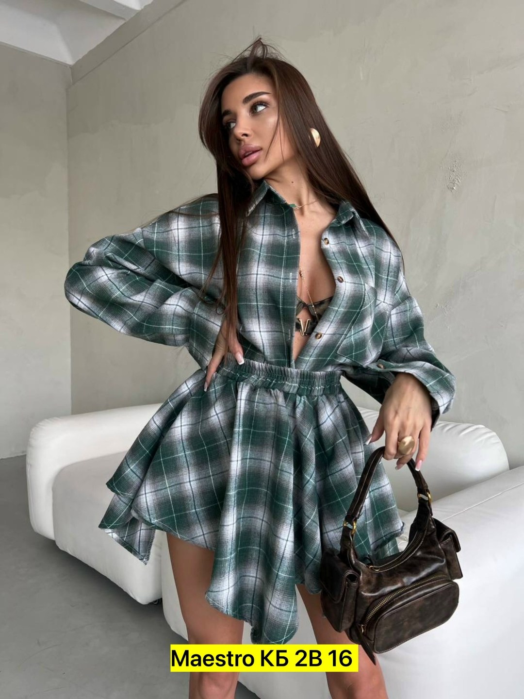 костюм с юбкой и рубашкой,костюм в клетку,женский костюм,костюм юбка с рубашкой в клетку,юбочный костюм в клетку
