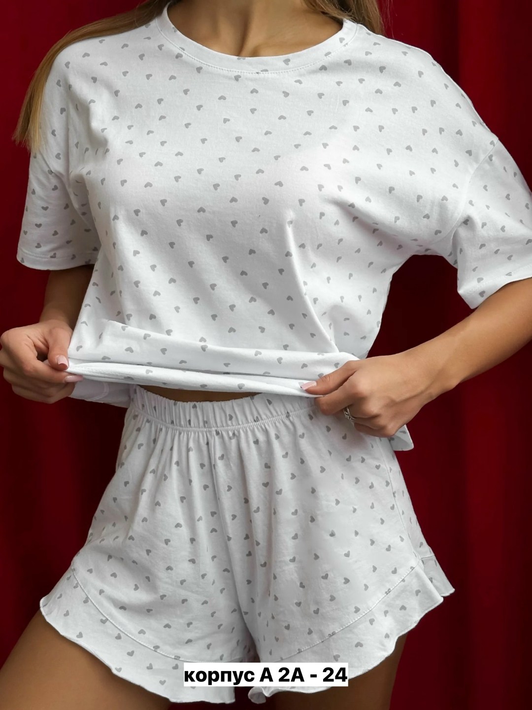 пижама с шортами и футболкой трикотажная demonic leon 388281932,женская пижама с шортами,пижама женская,пижама с шортами,пижама с шортами и футболкой трикотажная