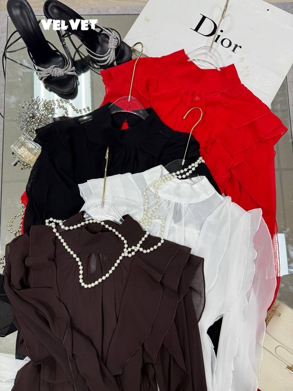 блузка шифоновая на завязках с воланами,блузка нарядная с воланами цвет коричневый,блузка шифоновая на завязках с воланами коричневый,шифоновая блузка,блузка нарядная с воланами