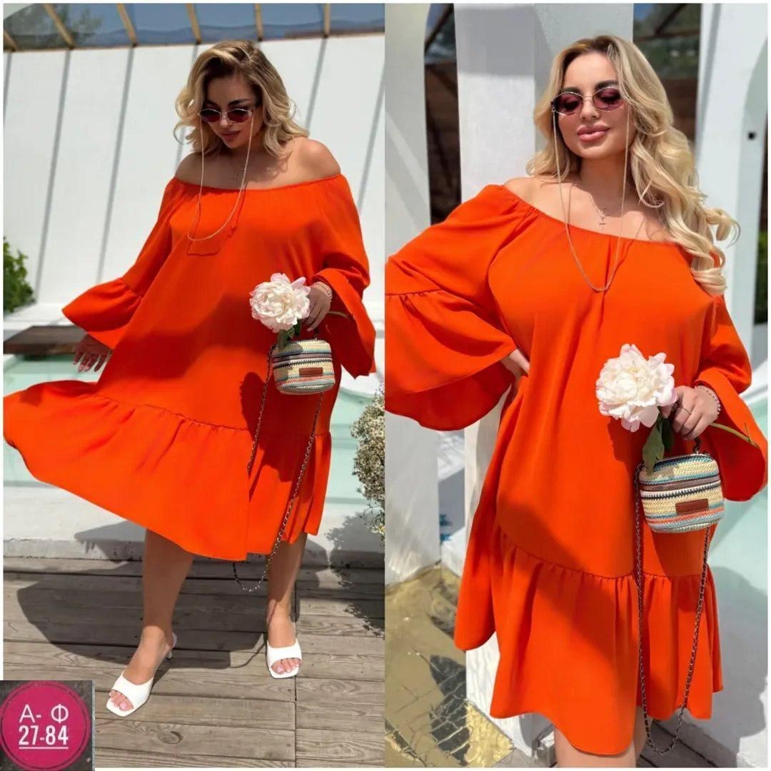 платье,платье оранжевое,платье большие размеры,женское платье больших размеров,модное платье