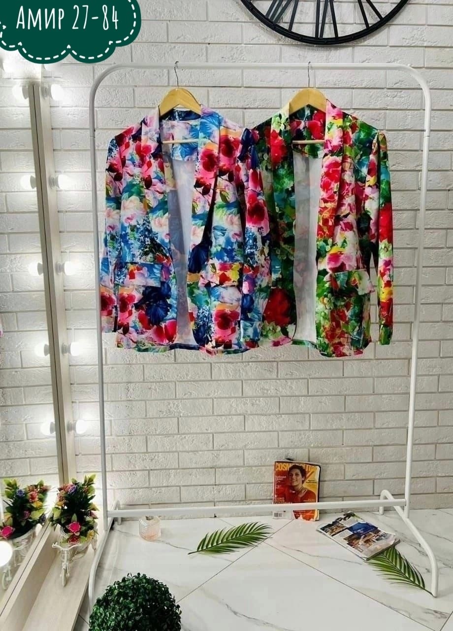 пиджак женский ,пиджак с цветочным принтом,цветной пиджак женский,пиджак с принтом,жакет с цветочным принтом