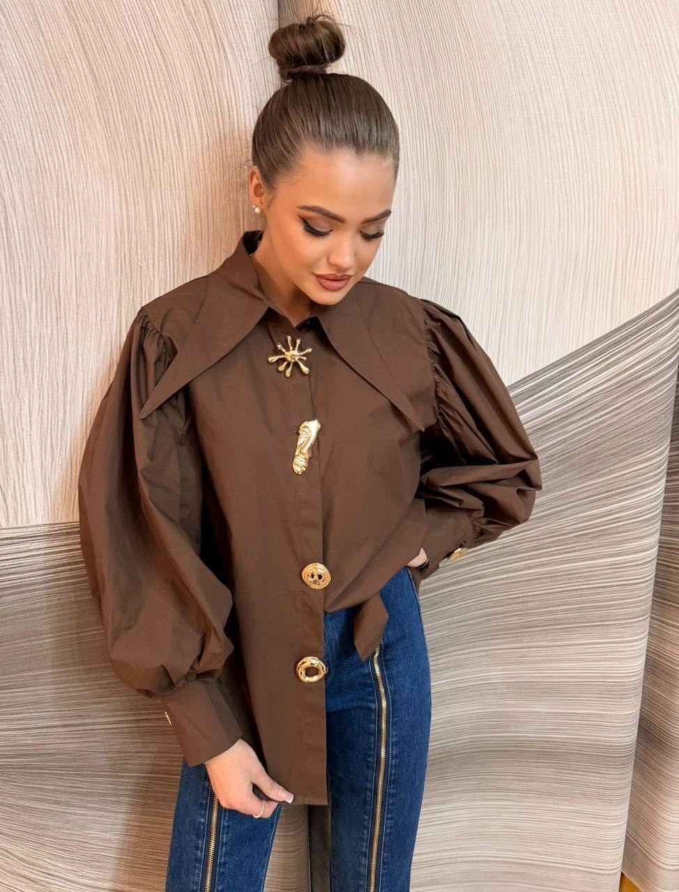 женская блузка,блузы,коричневая блузка,