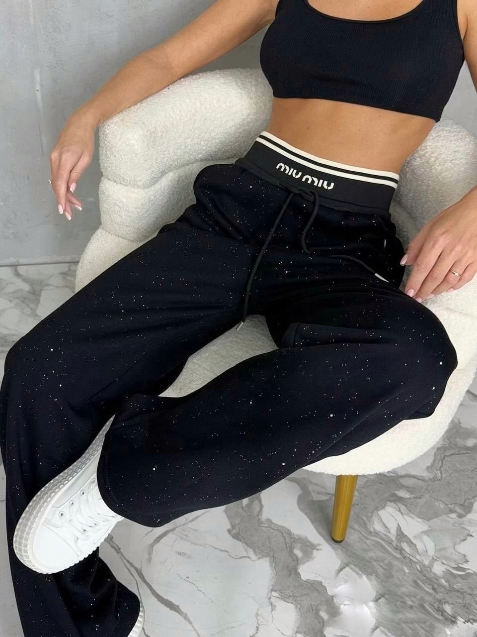 штаны палаццо,брюки со стразами,штаны женские,брюки спортивные женская,штаны со стразами