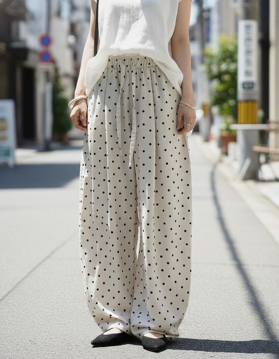 широкие брюки,женские широкие брюки,брюки женские в горошек,модные брюки,брюки для женщин