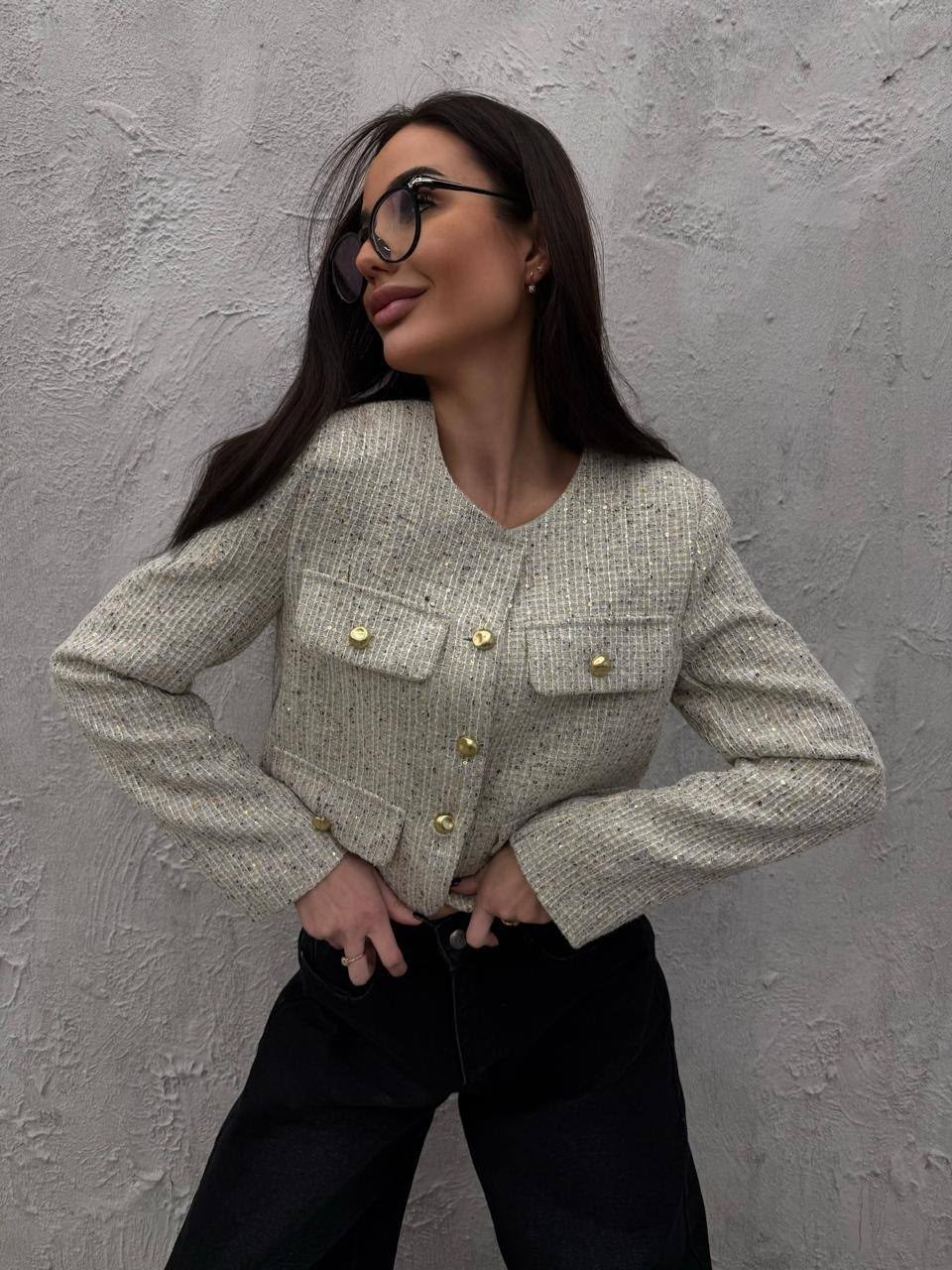 твидовый жакет шанель оригинал,жакет твидовый в стиле chanel приталенный модный люрекс,твидовый жакет,твидовый пиджак,женская твидовая куртка