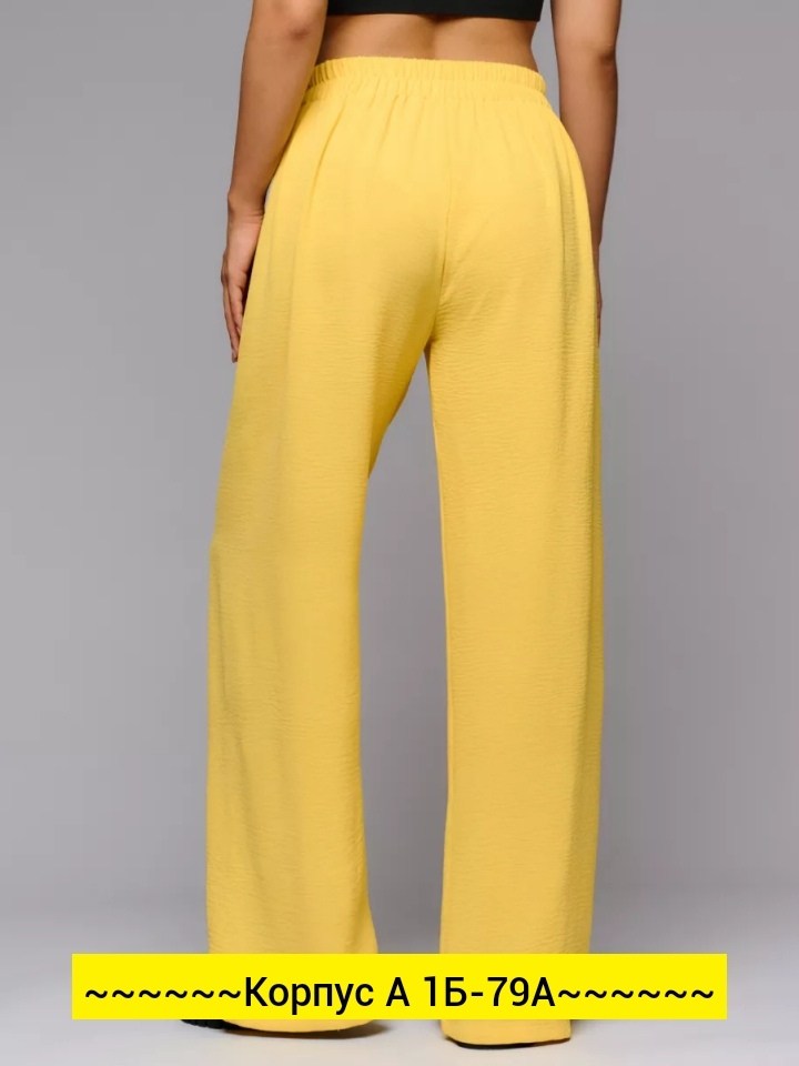 широкие брюки летние палаццо,брюки летние палаццо,брюки женские летние,брюки широкие,брюки женские eqmoda sq69163 желтые 42/32