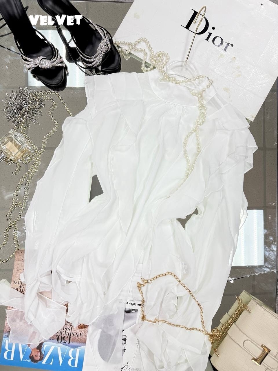 блузка шифоновая на завязках с воланами,блузка нарядная с воланами цвет коричневый,блузка шифоновая на завязках с воланами коричневый,шифоновая блузка,блузка нарядная с воланами