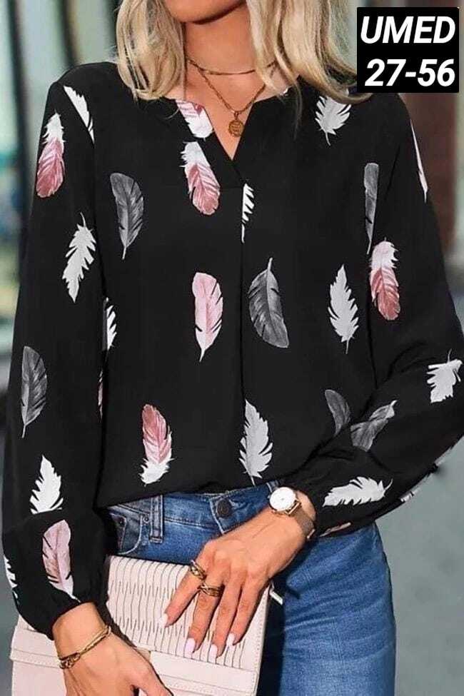 модные женские блузки,блузка с перьями принт,модная блузка,женская блузка,женские рубашки с принтом