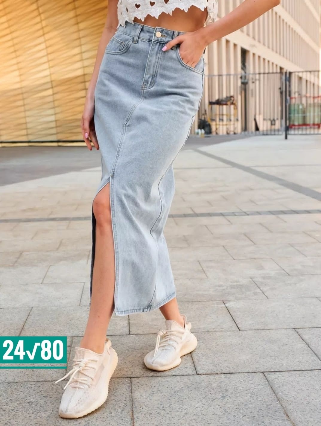 джинсовая юбка,юбка джинсовая женская,джинсовая юбка миди,джинсовая юбка-миди с разрезом,джинсовая юбка длинная