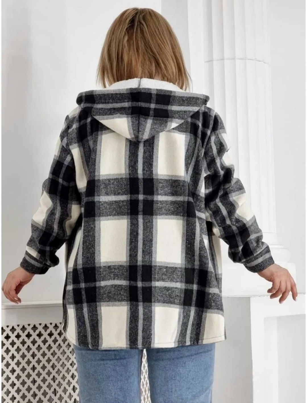 худи оверсайз теплая в клетку удлиненная roza fashion,теплая рубашка,толстовка женская,рубашка женская,рубашка утепленная