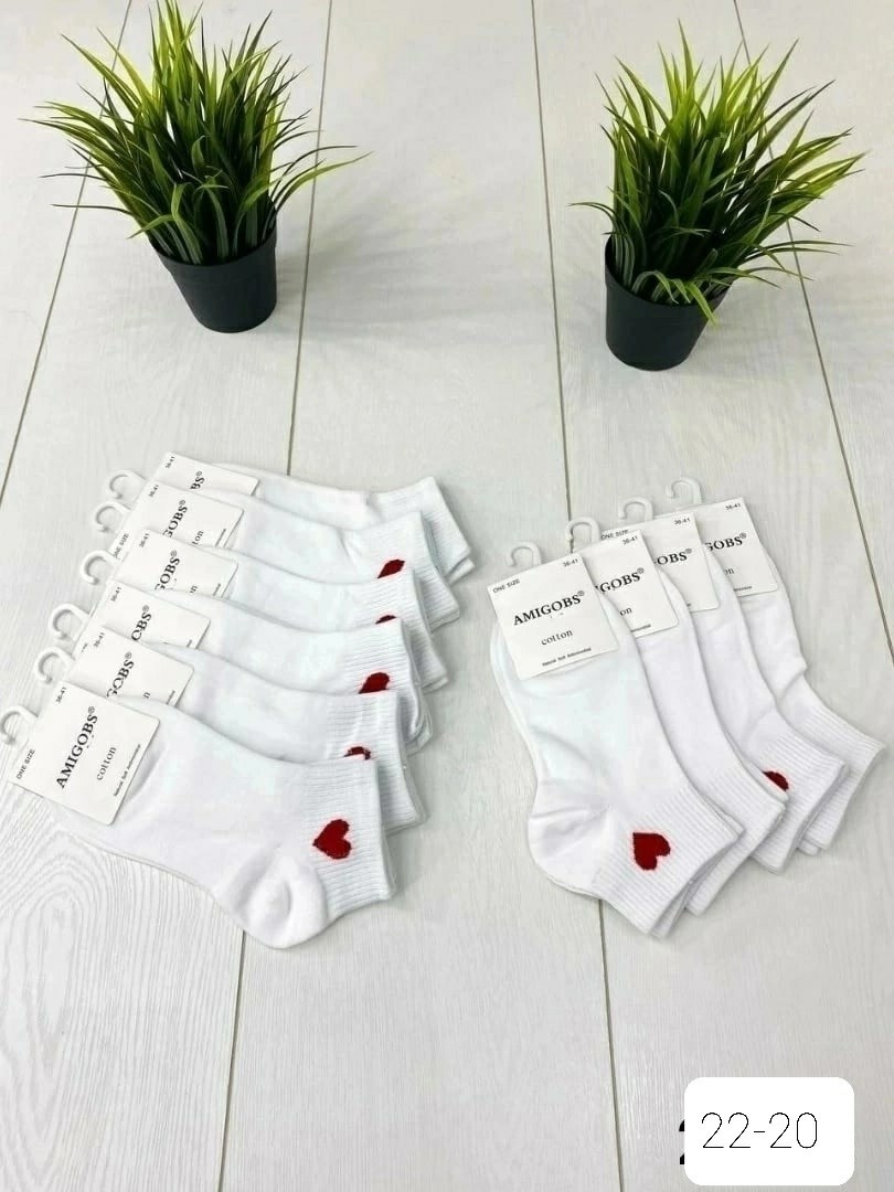 носки набор короткие с сердечками летние,носки набор короткие с сердечками летние 10 пар,носки белые с сердцем,комплект носки женские,носки короткие женские