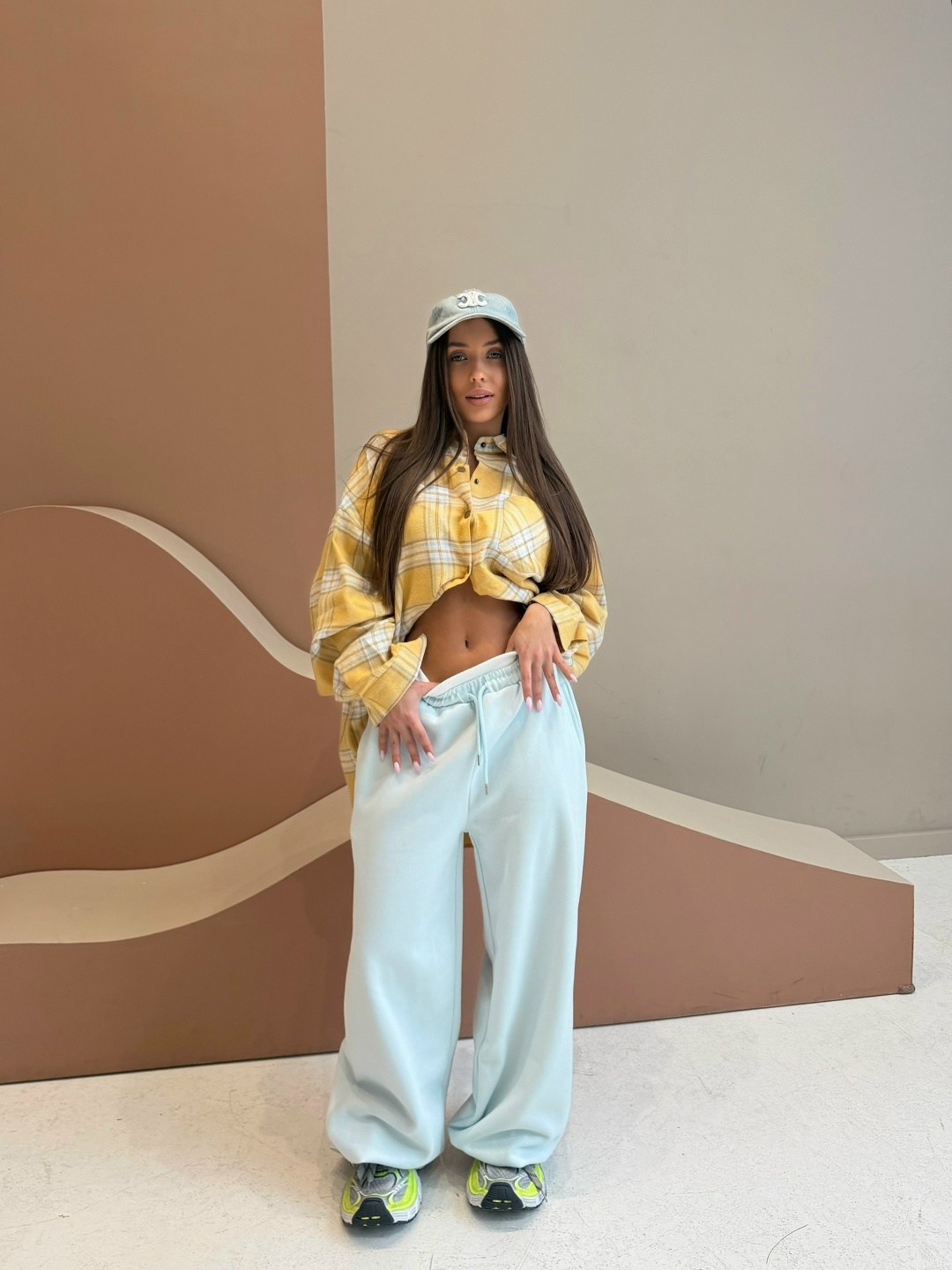 повседневный костюм,рубашка женская оверсайз в клетку,летние костюмы,рубашка в клетку оверсайз желтая