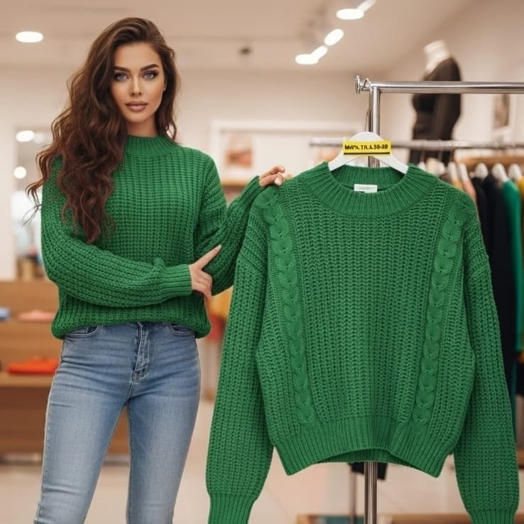 свитер женский,свитер,вязаный свитер оверсайз,вязаные свитера женские,зеленый вязаный свитер