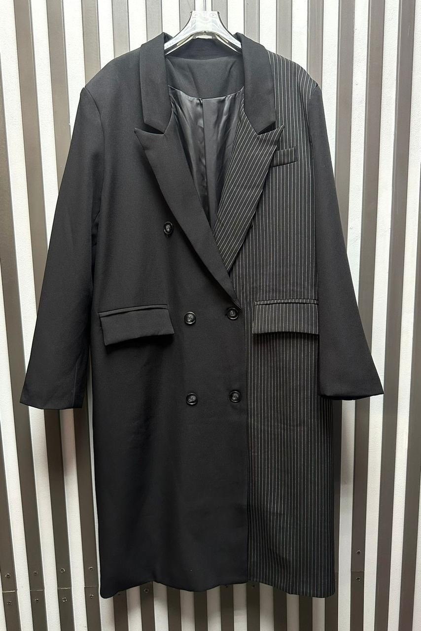 пальто оверсайз,пальто женское,пальто классическое,пальто в полоску,пальто серое