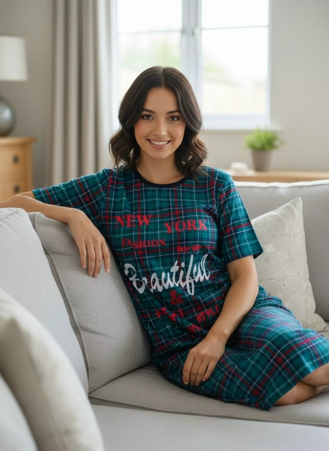 пижама для женщин,пижама женская,пижама в клетку,пижама в клетку с брюками,комплект пижама