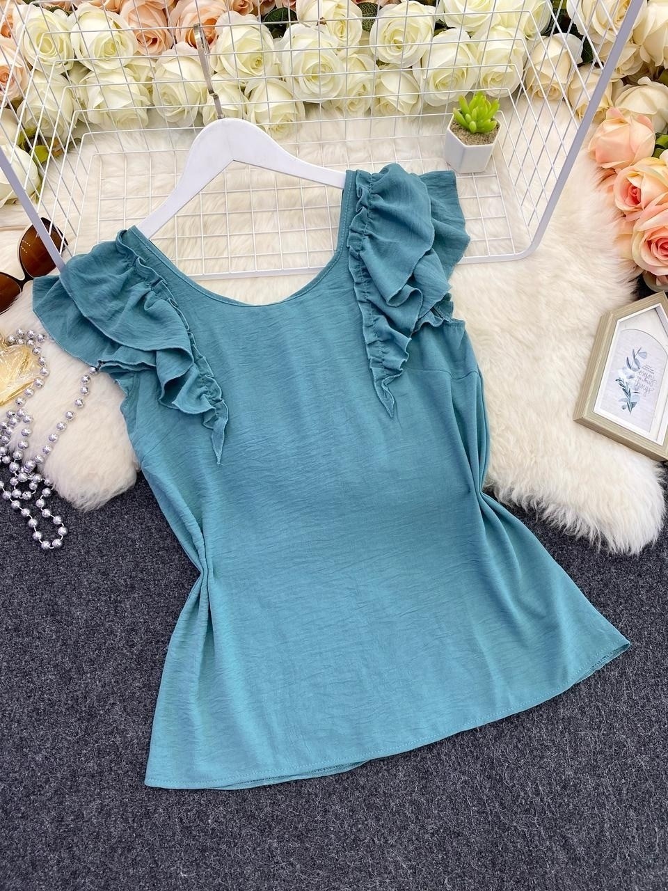 блузка с оборками,женская летняя блузка,блузка с рюшами,летние блузки,модная блузка