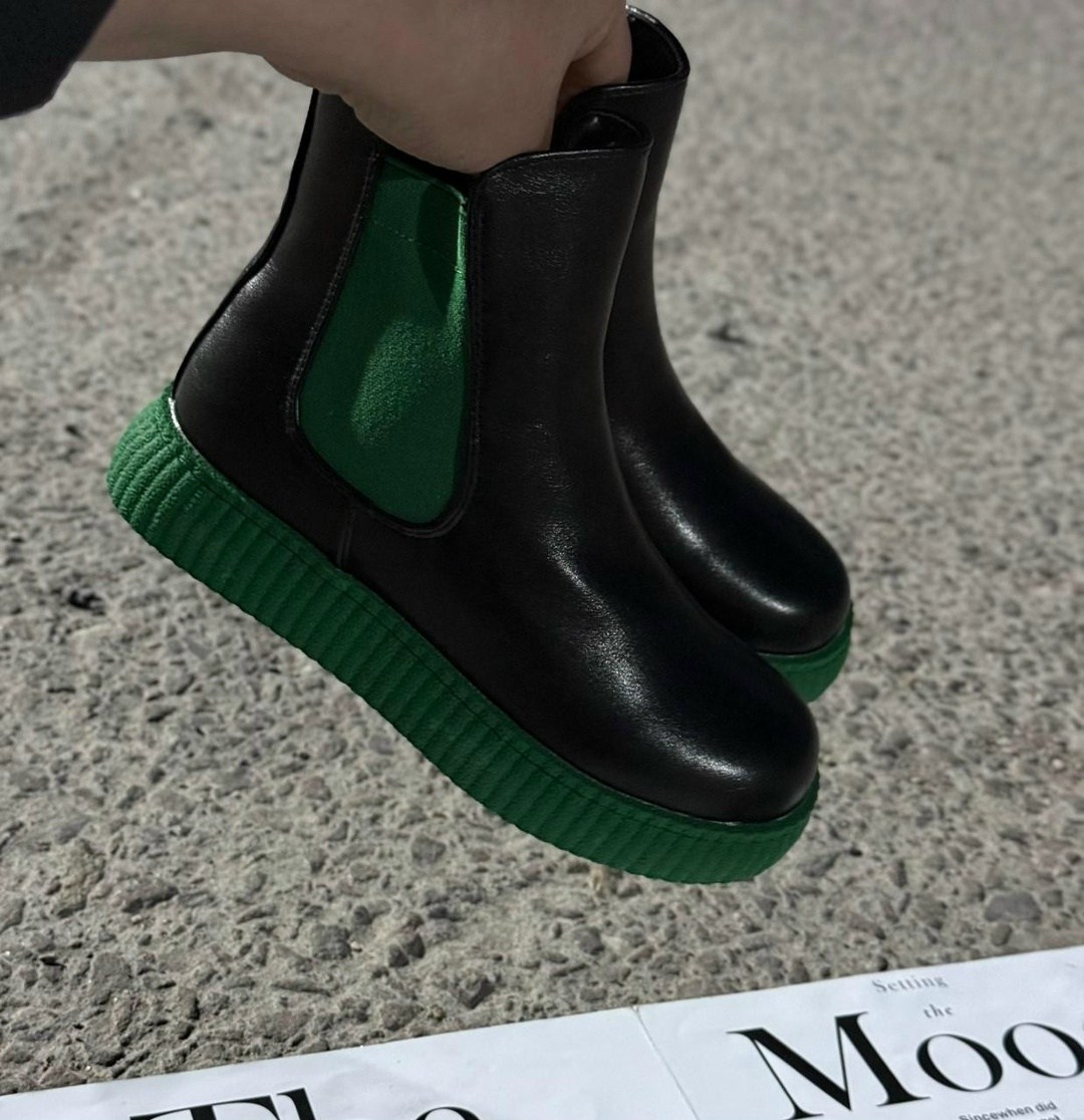 ,ботинки betsy,ботинки челси,ботинки женские,полусапоги челси респект с зеленой подошвой