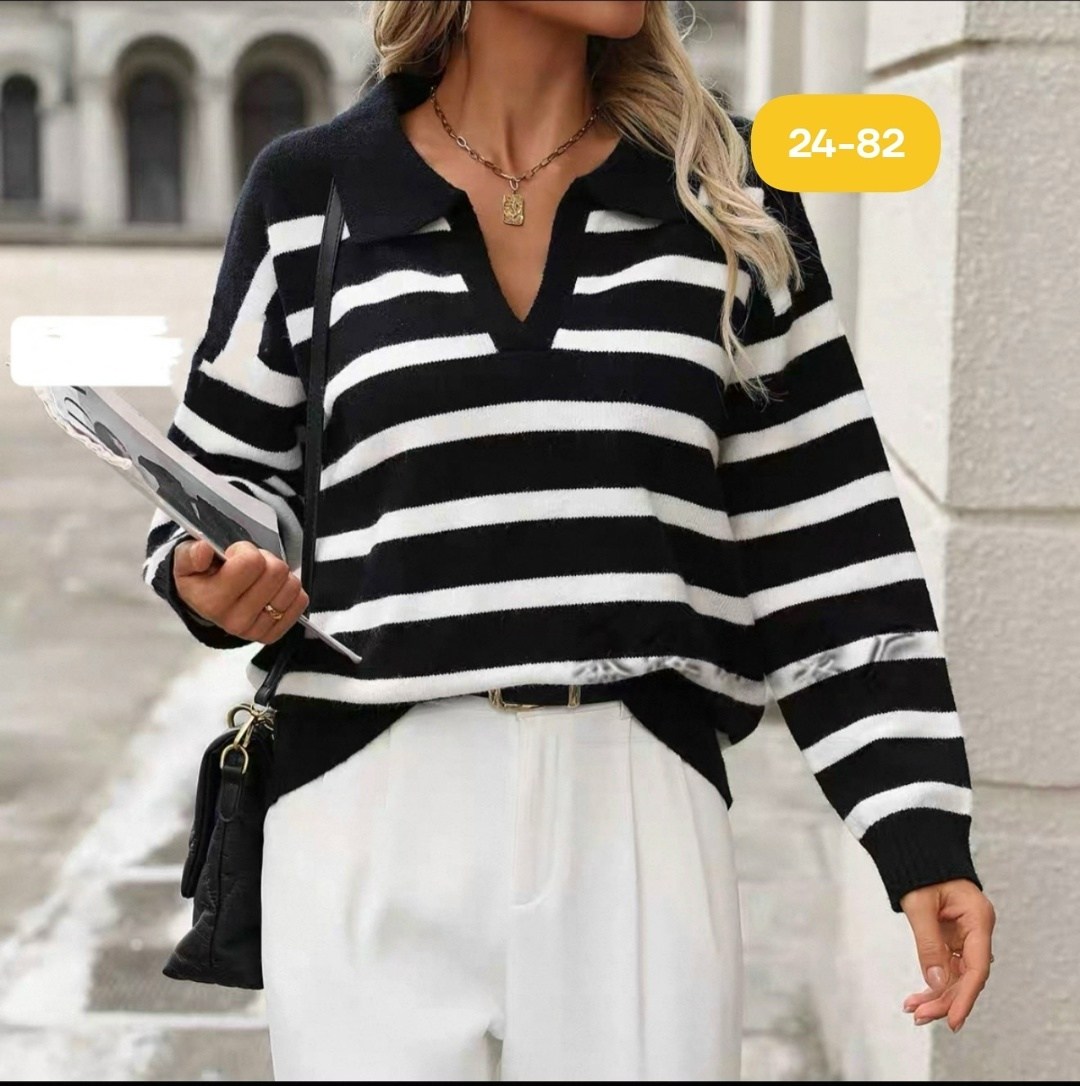 женский свободный свитер в полоску,полосатый джемпер,женский трикотажный свитер в полоску,вязаный свитер в полоску,женская кофта
