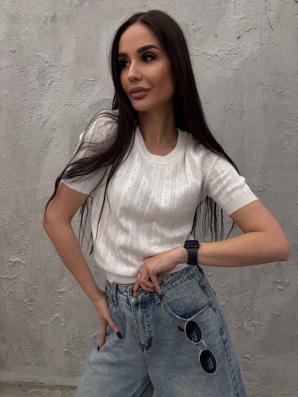 блузка вязаная,вязаная кофта,кофта женская,джемпер romgil тз921х голубой,голубой джемпер