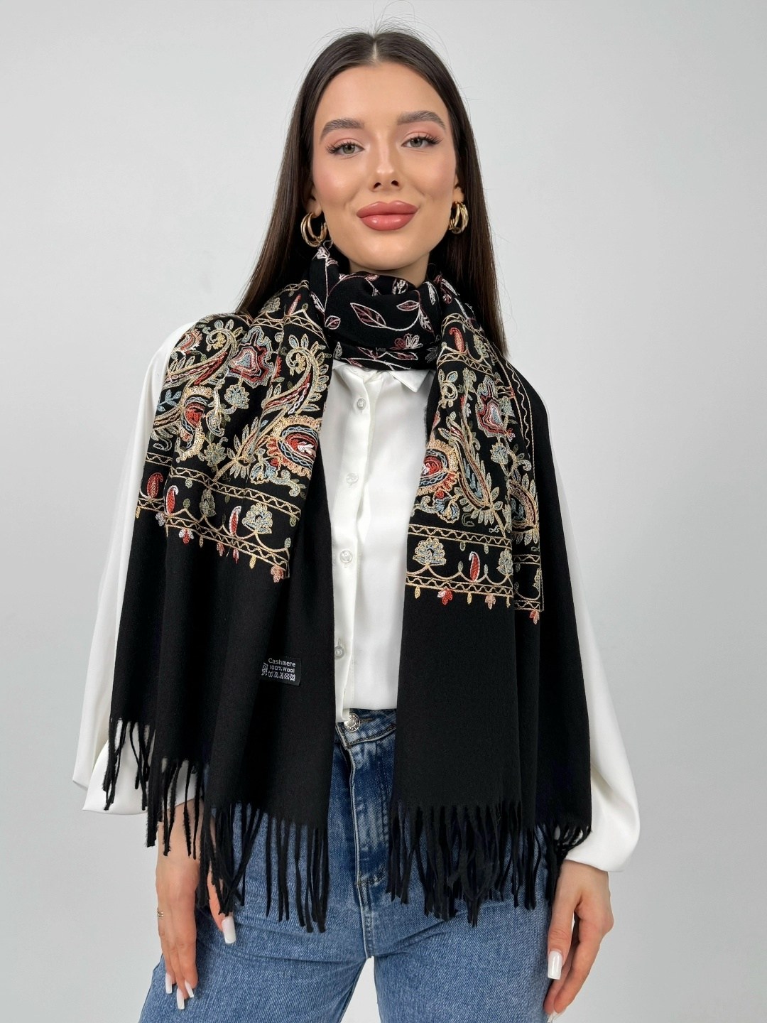 шарф палантин кашемир вышитые цветочные детали,палантин кашемир теплый шарф осенний tantino,malina.ak палантин шарф кашемировый с узором двусторонний,палантин кашемир,палантин женские