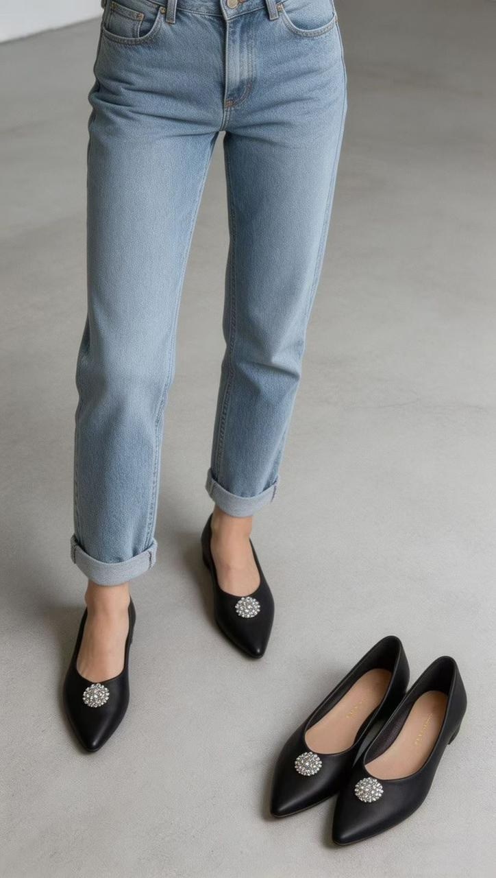 черные балетки,женская ,женские балетки,балетки со стразами, на плоской подошве