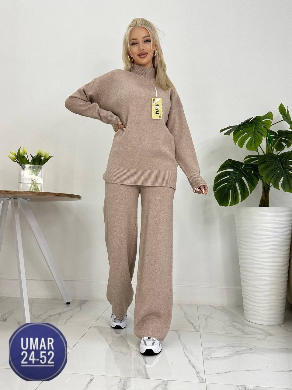 трикотажные костюмы женские,женский костюм,костюм с широкими брюками,теплый костюм двойка,женский костюм с брюками