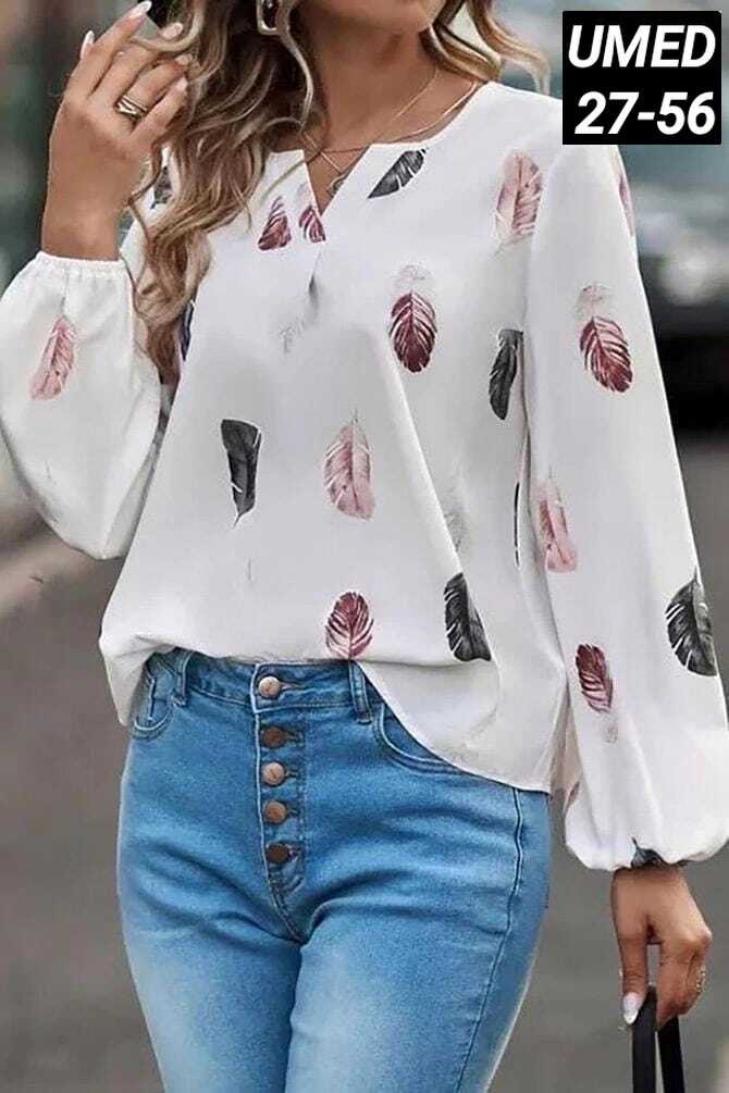 модные женские блузки,блузка с перьями принт,модная блузка,женская блузка,женские рубашки с принтом