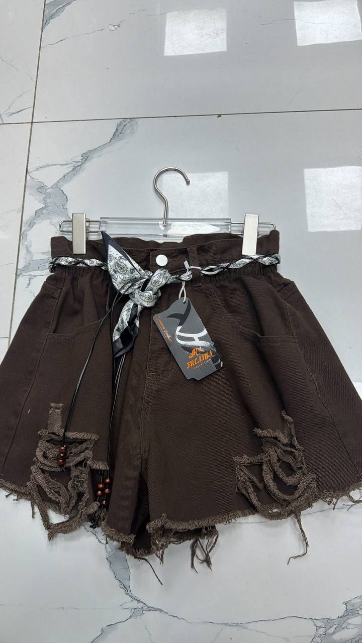 женские шорты,джинсовые шорты,коричневые джинсовые шорты,шорты женские джинсовые,шорты с высокой талией