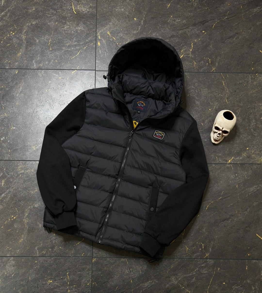 куртка paul shark мужская,пауль шарк куртка с вязаными рукавами,куртка paul&shark,куртка armani,куртка пауль шарк теплая короткая с капюшоном paul&shark