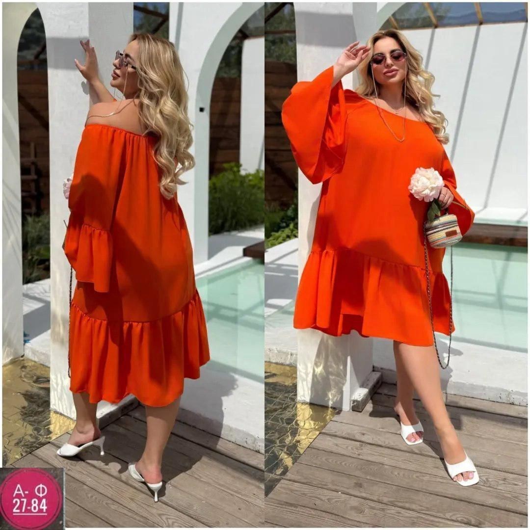 платье,платье оранжевое,платье большие размеры,женское платье больших размеров,модное платье