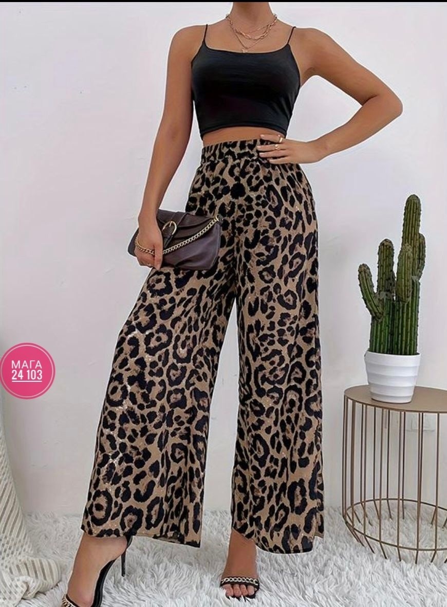 брюки с широкими штанинами с леопардовым принтом,женские широкие брюки клеш леопардовые,брюки с широкими штанинами с леопардовым принтом shein,shein vcay брюки с широкими штанинами с леопардовым принт