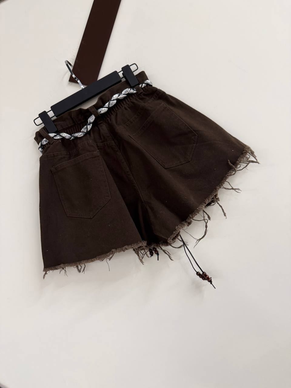 юбка с оборками,джинсовые шорты,юбка,юбка для девочек,юбка коричневая