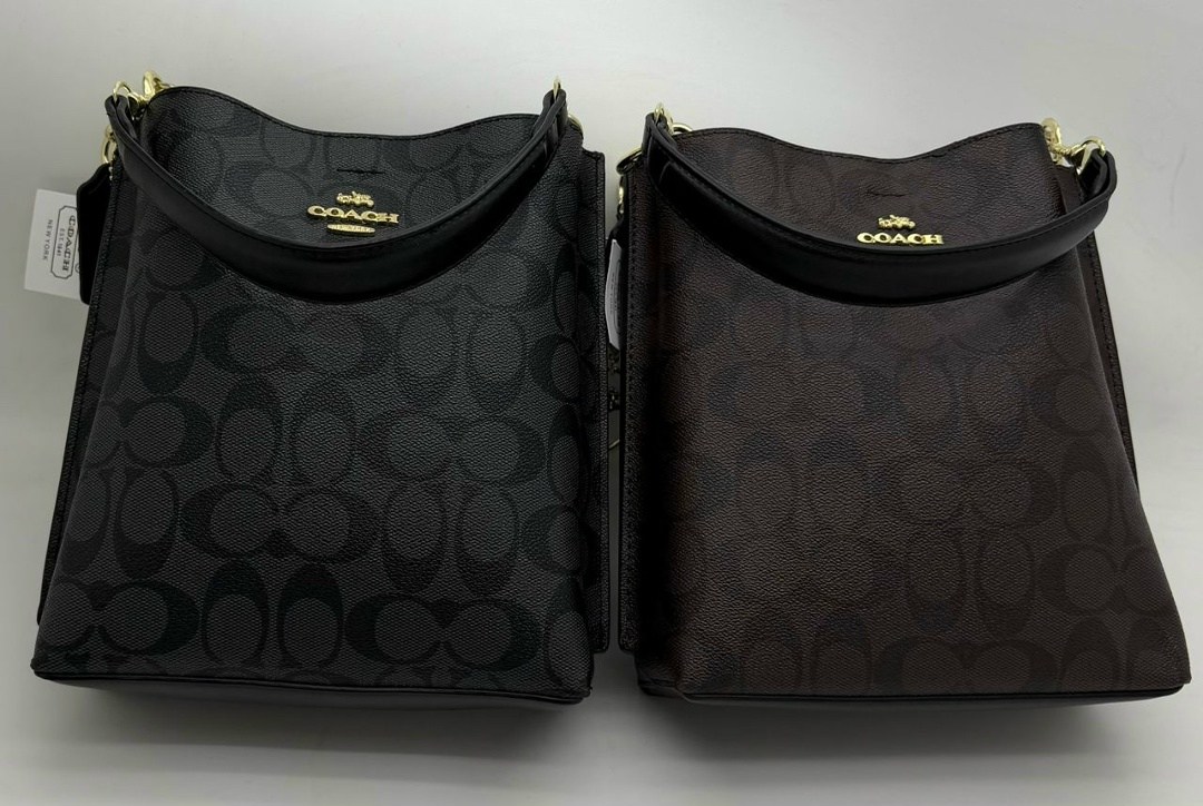 сумка женская coach,сумка coach,брендовая сумка через плечо coach,coach сумка ведро,коричневая женская сумка hobo coach